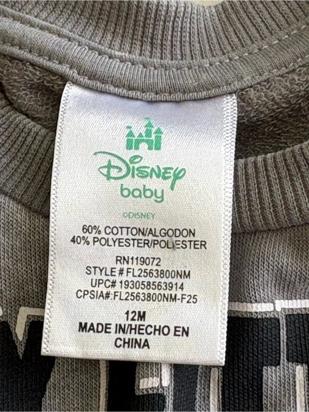 Disney Baby Jack Skellington My Little Nightmare Romper 12M Halloween Gray